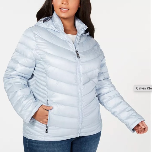 Calvin Klein Plus Size Hooded Packable Down Puffer Coat - Picture 1 of 5